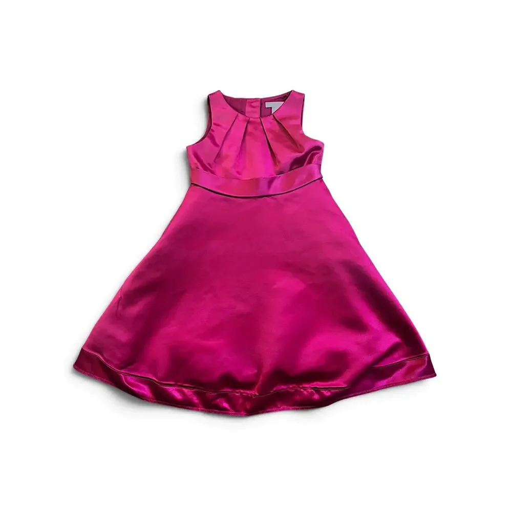 Janie and Jack Girls Hot Pink Satin Party Dress | Size 2T